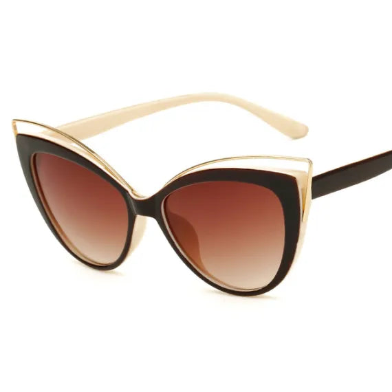Ochelari de Soare Cat-eye Gilded – Maro-Negru-Alb