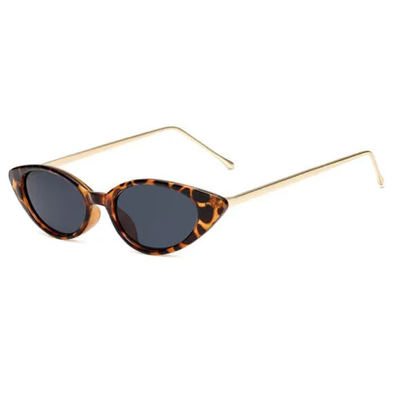 Ochelari de soare Cat-eye Animal Print – Brațe Aurii